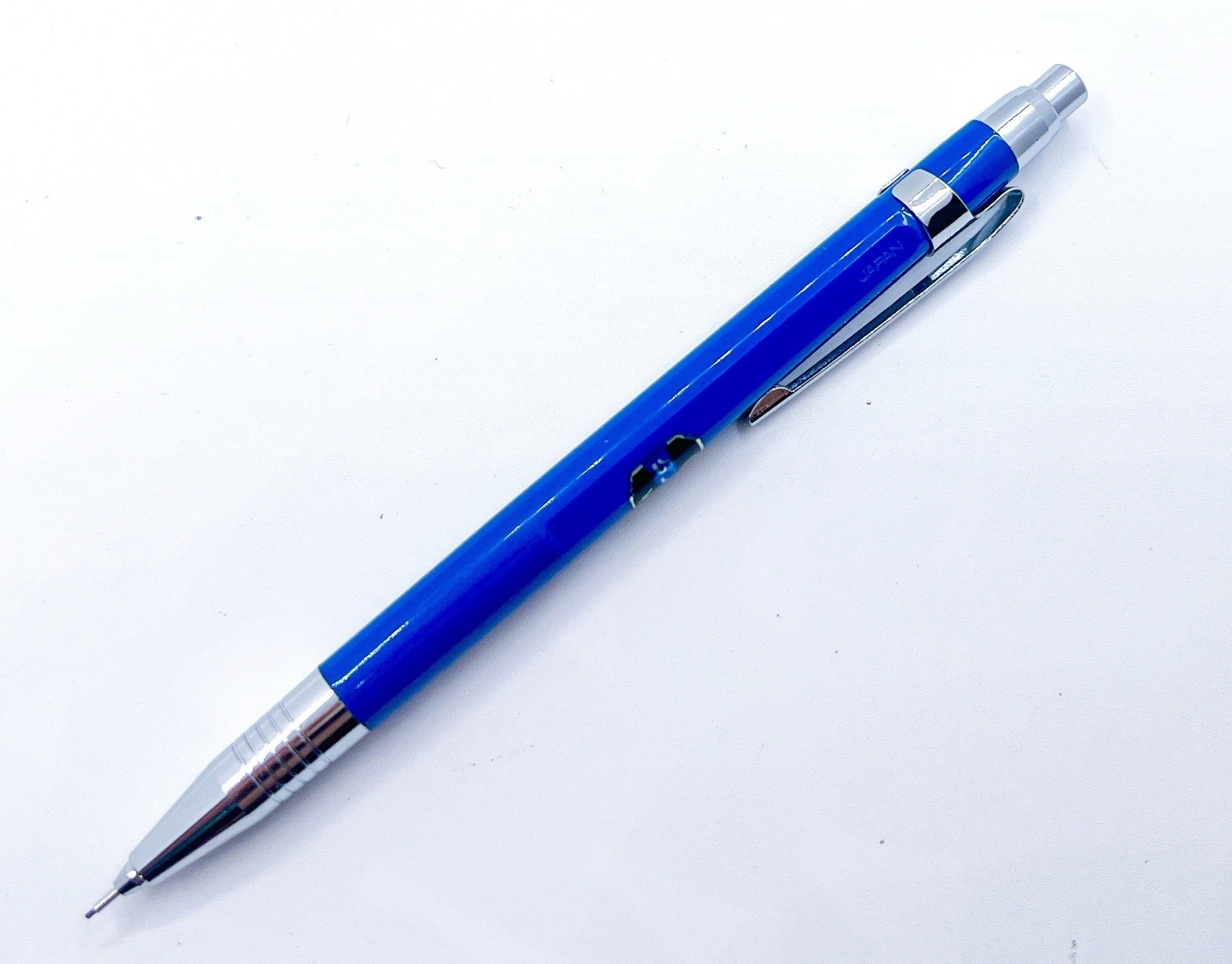 NOS Platinum Double Push Knock Mechanical Pencil Retractable Side Click Blue