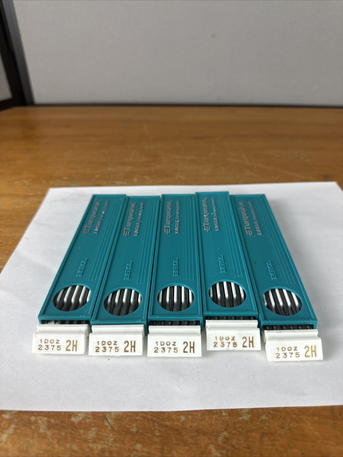 Berol Turquoise Eagle Drawing Leads Lot Of 5 Packs w/ 12 ea #2375 2H NOS