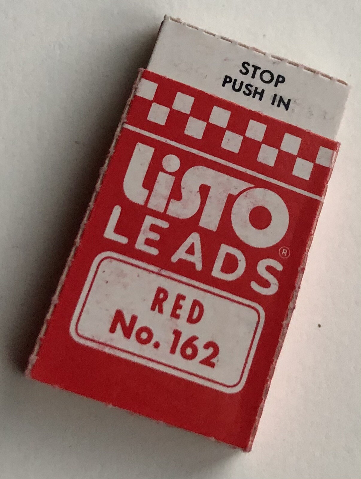 Vintage LISTO Pencil Corporation 4mm Red No. 162 Marking Lead 6 Pack CA USA