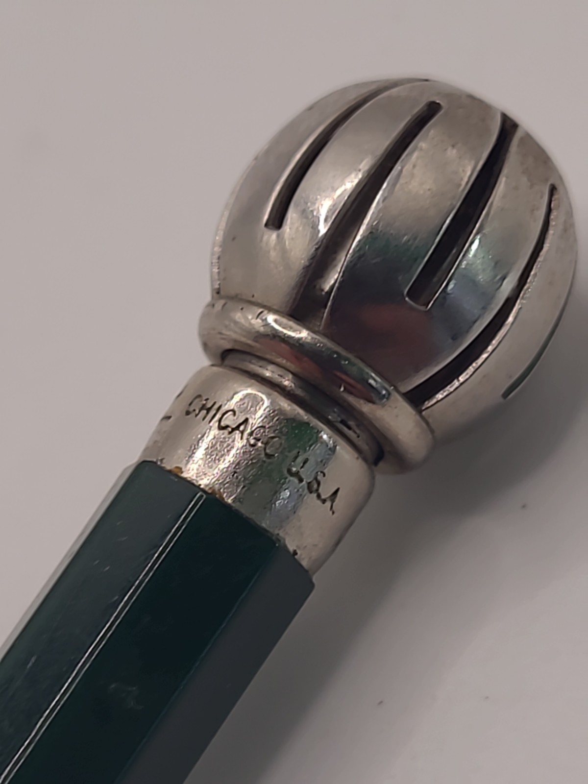 Autopoint 1940s 50s Rotary phone dialer Topper Mechanical Pencil Green Antique