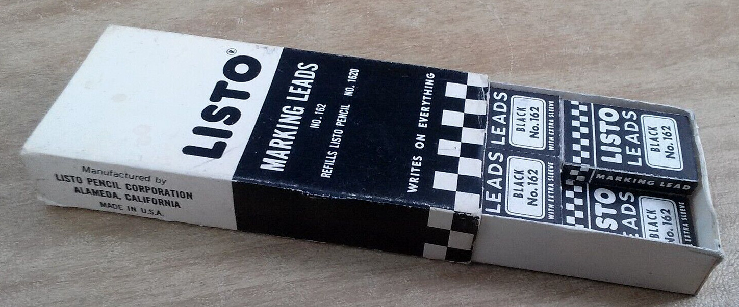 Vintage Listo Marking Leads Black No 162 for Pencil 1620 – 11 packs 66 Refills