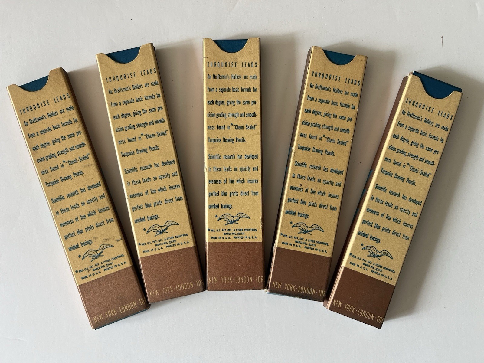 LOT Vintage Eagle Pencil Company Turquoise Drawing Leads Mechanical 4H H 2H HB