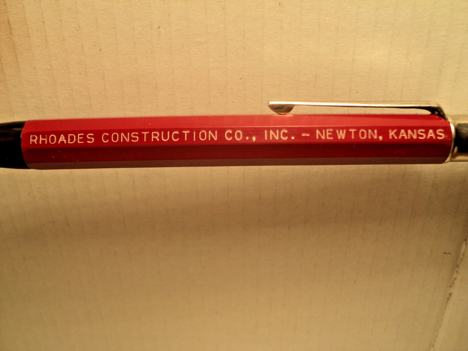 Vintage Autopoint Mechanical Pencil Rhoades Construction Co. 5-3/4″ Long USA B