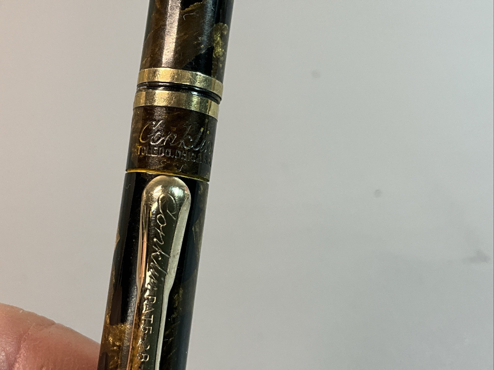 VINTAGE CONKLIN ENDURA MECHANICAL PENCIL BRN BLACK MARBLE FINISH FLAT TOP (S1197