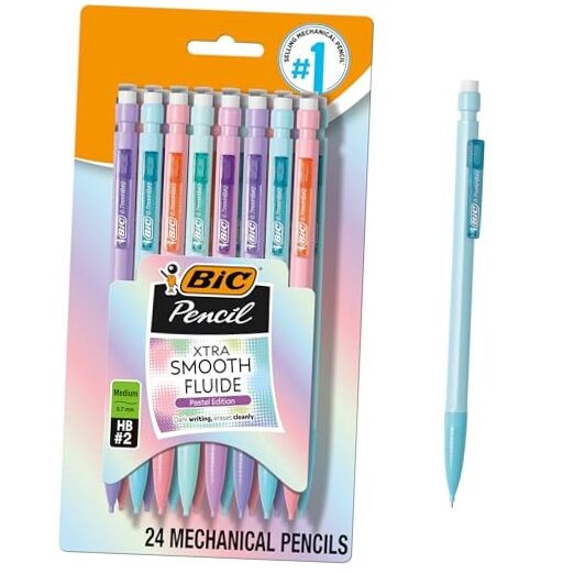Xtra-Smooth Pastel Mechanical Pencils with 24 Count (Pack of 1) Pastel Edition