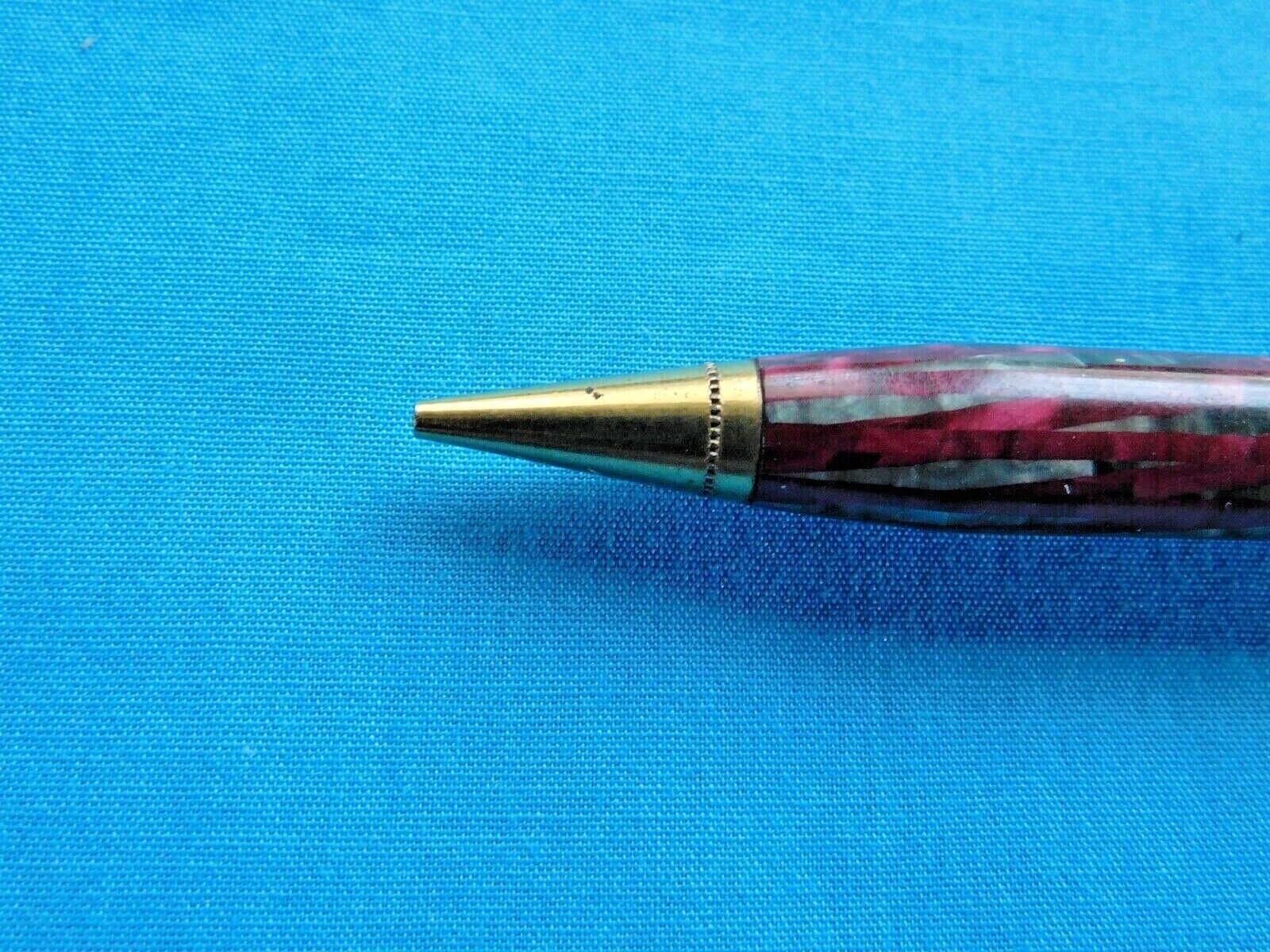 VINTAGE JEWEL TONE JEWELTONE MECHANICAL PENCIL WORKING MAROON MULTI COLOR