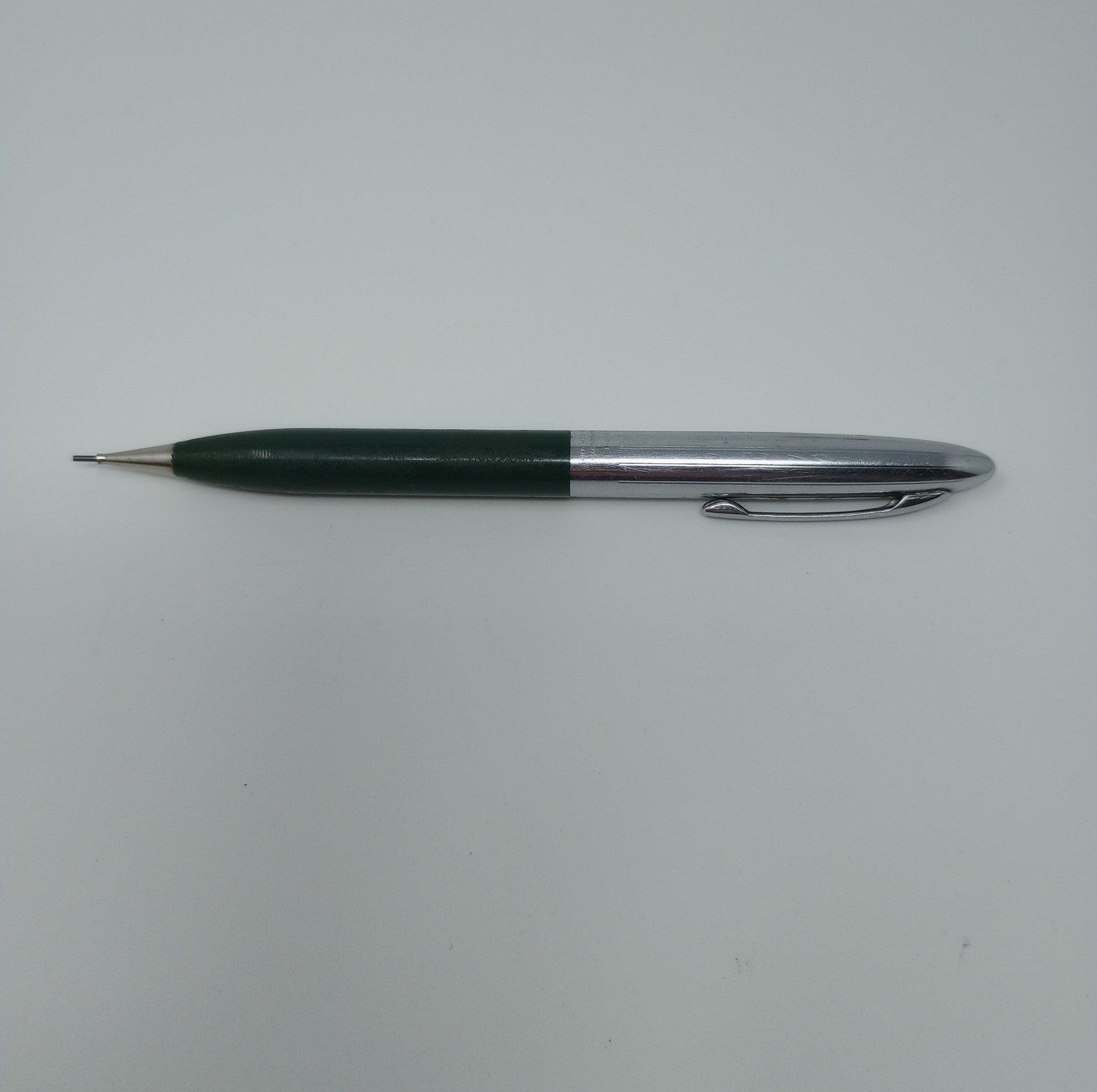 Vintage Fineline Sheaffer Pen Company Green & Chrome Mechanical Pencil WORKS!