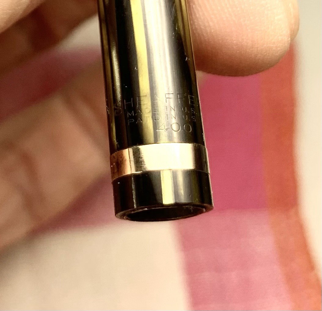 Sheaffer Balance Green Striated & Gold Military Clip Pencil Good Working