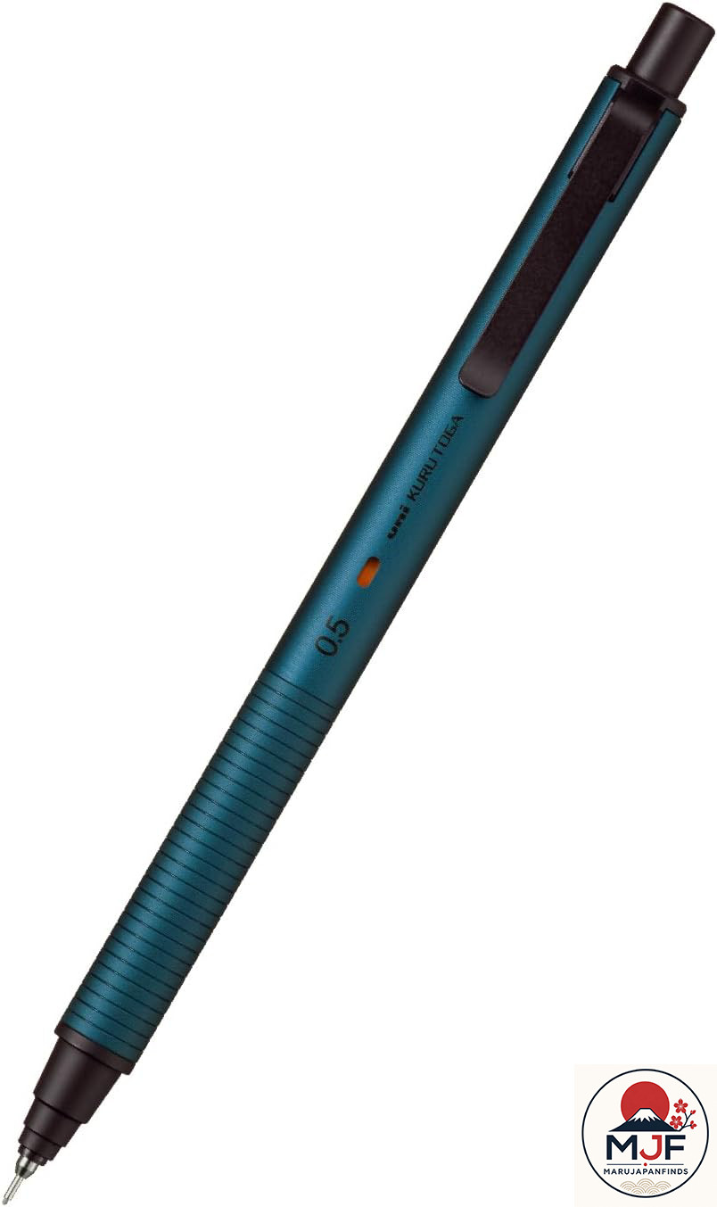 Mitsubishi Uni Kuru Toga Metal 0.5mm Mechanical Pencil M5KH1P Silent Blue Japan