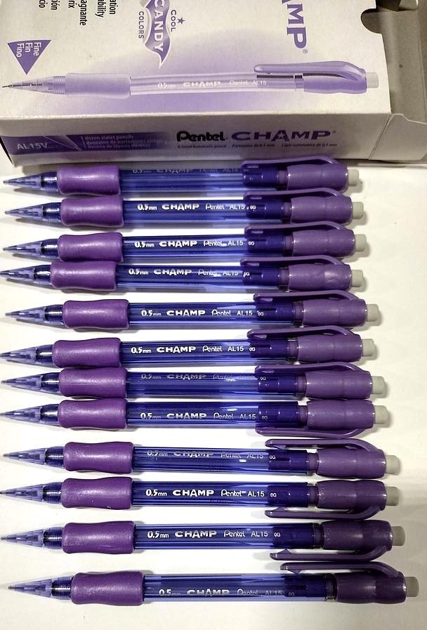 NEW Pentel Champ 12-PACK 0.5MM Automatic Pencil Violet AL15V Cool Candy Colors