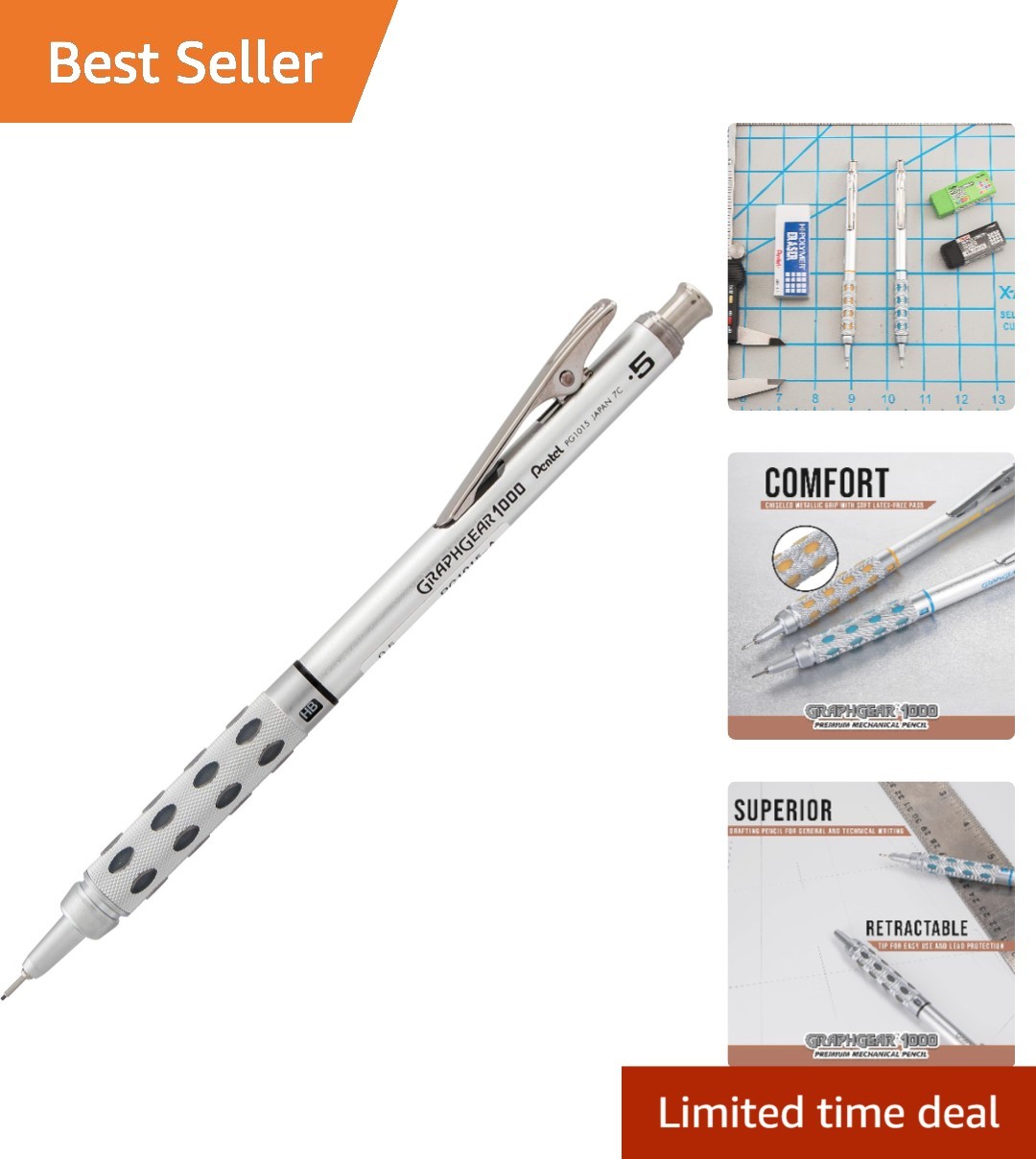 Draft with Precision: GraphGear 1000 Mechanical Pencil 0.5mm, Black Barrel
