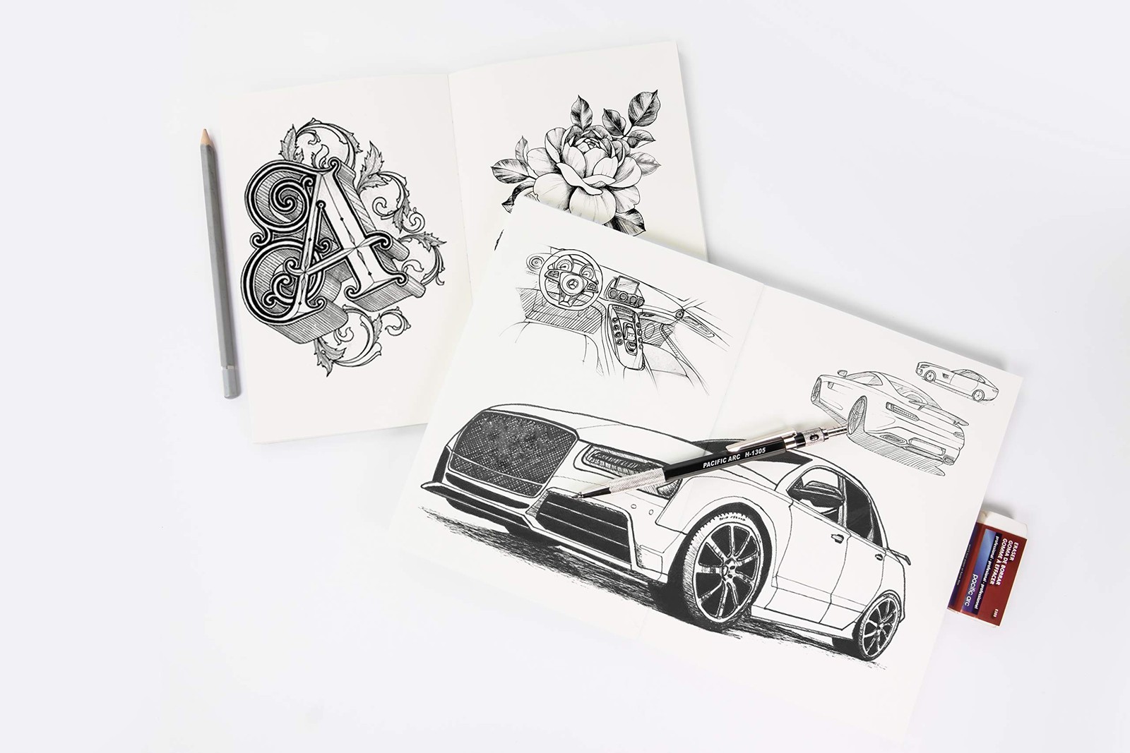 Lead Holder 2mm And Lead Sharpener Blue Drafting Pencil Drawing Sketching Art