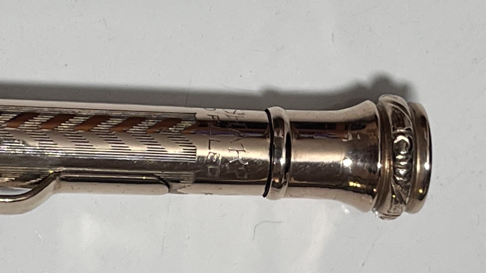 Vintage Wahl Eversharp Sharples Gold Filled Mechanical Pencil Chevron Pattern