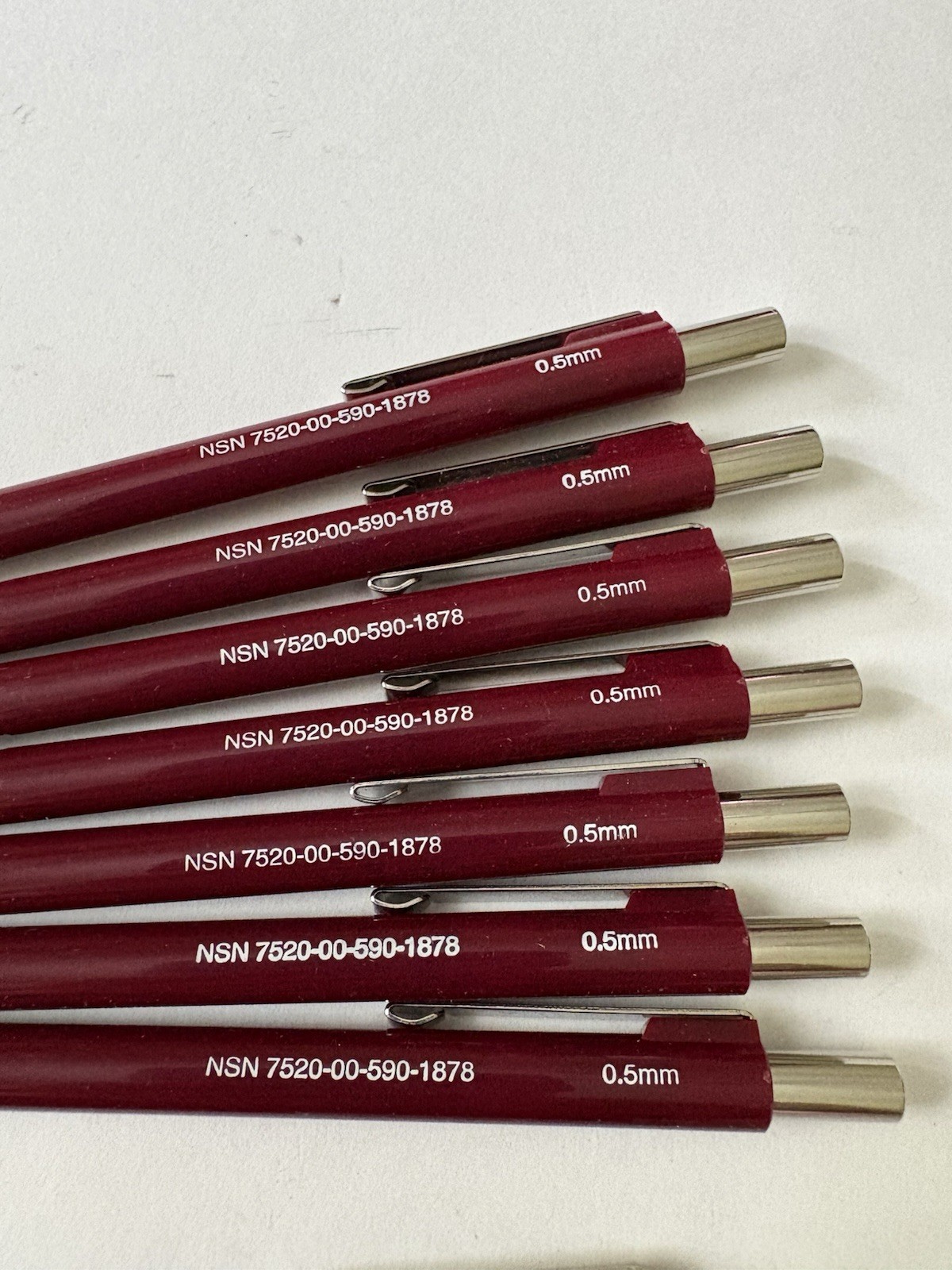 Box Unused 12 Fidelity SKILCRAFT BURGUNDY Mechanical Pencils 0.5 mm Push Action