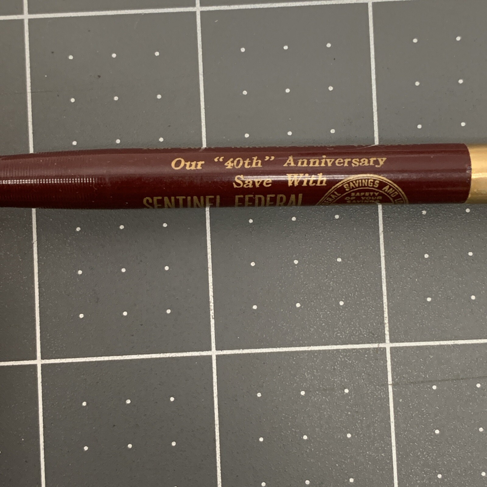 Vintage Ritepoint Mechanical Pencil Gold Advertising Sentinel Federal Loans