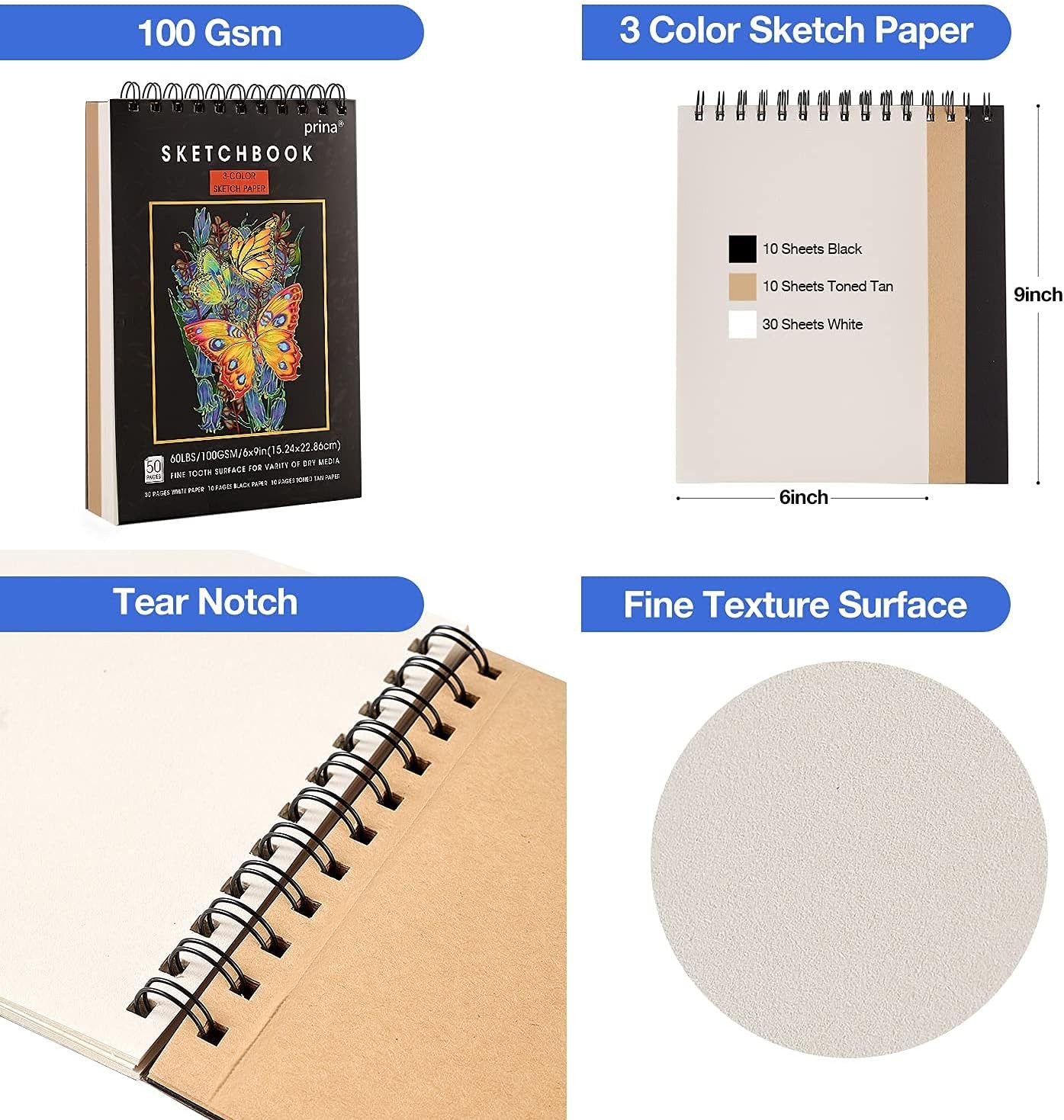 Prina 76 Pack Drawing Set Sketching Kit, Pro Art Supplies with Multicolor