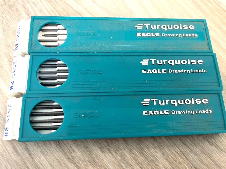 Vintage Berol Eagle Turquoise Drawing Leads – 2375 2H – 28 Leads
