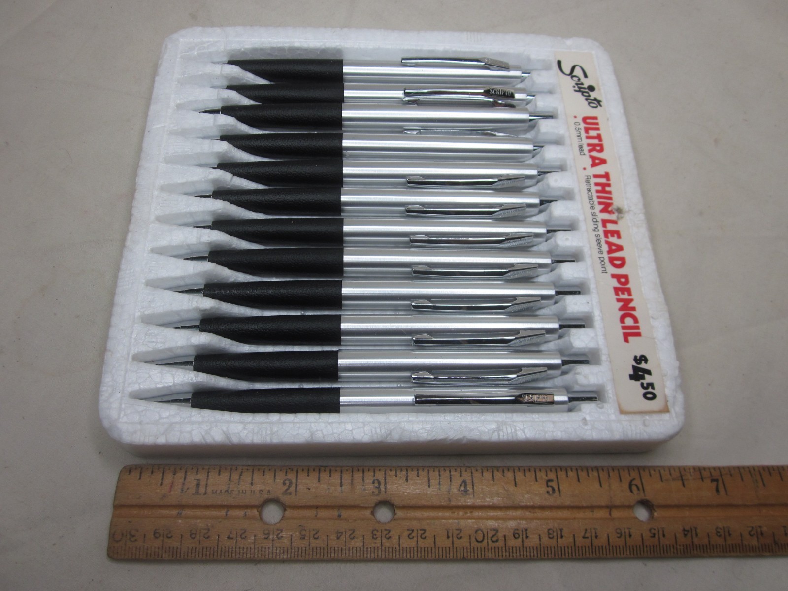 12 vintage Sripto ULTRA THIN LEAD PENCIL .5mm mechanical pencils display lot
