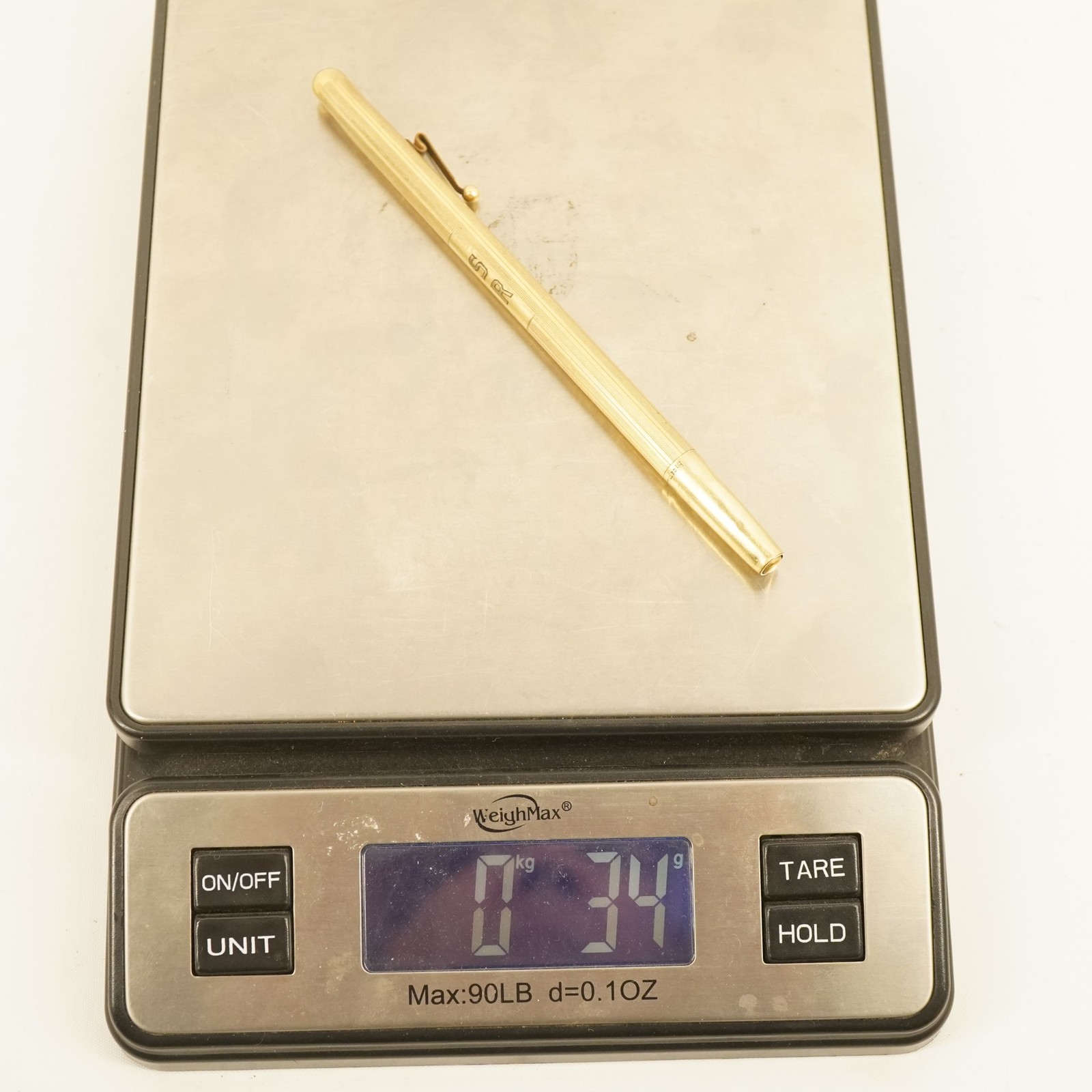 Vintage Wahl 14k Gold Filled Mechanical Pencil Engine Turned WS Monogrammed SR