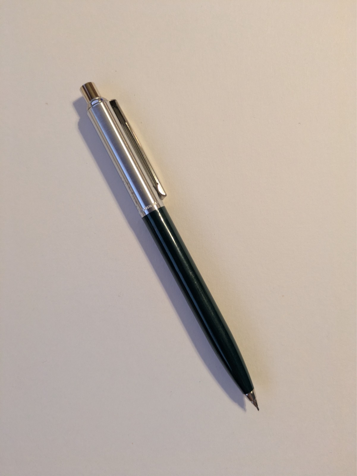Vintage Chrome & Green Sheaffer Mechanical Click Pencil