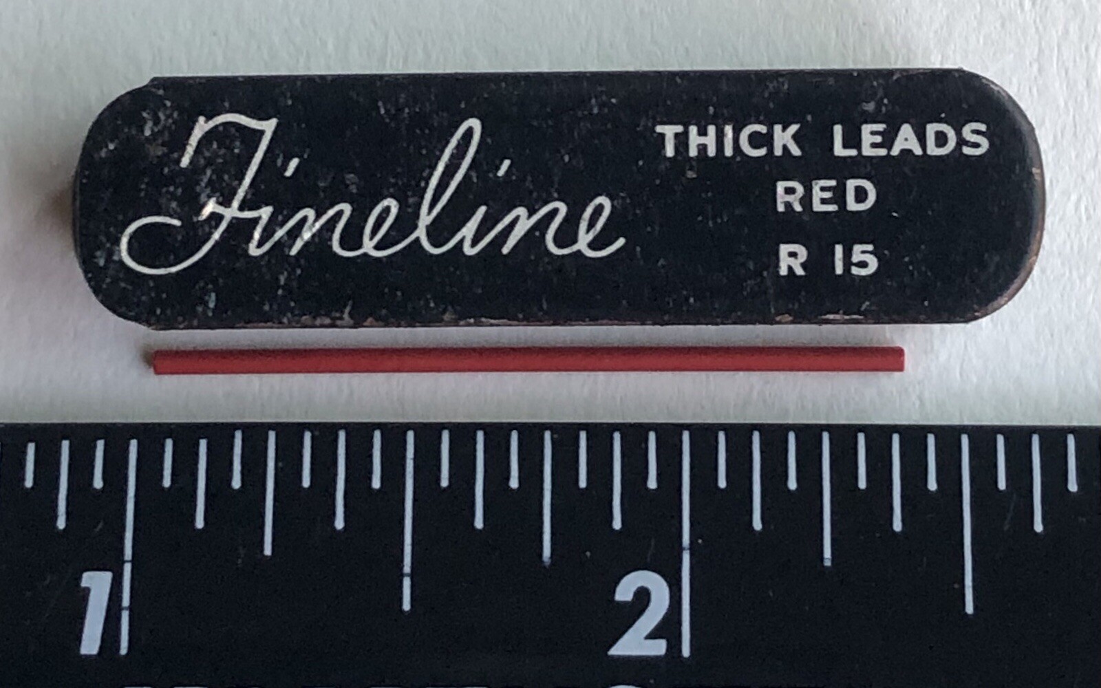 Vintage SHEAFFER Fineline Mechanical Pencil Lead RED 1.1mm Metal 8pk Tin USA
