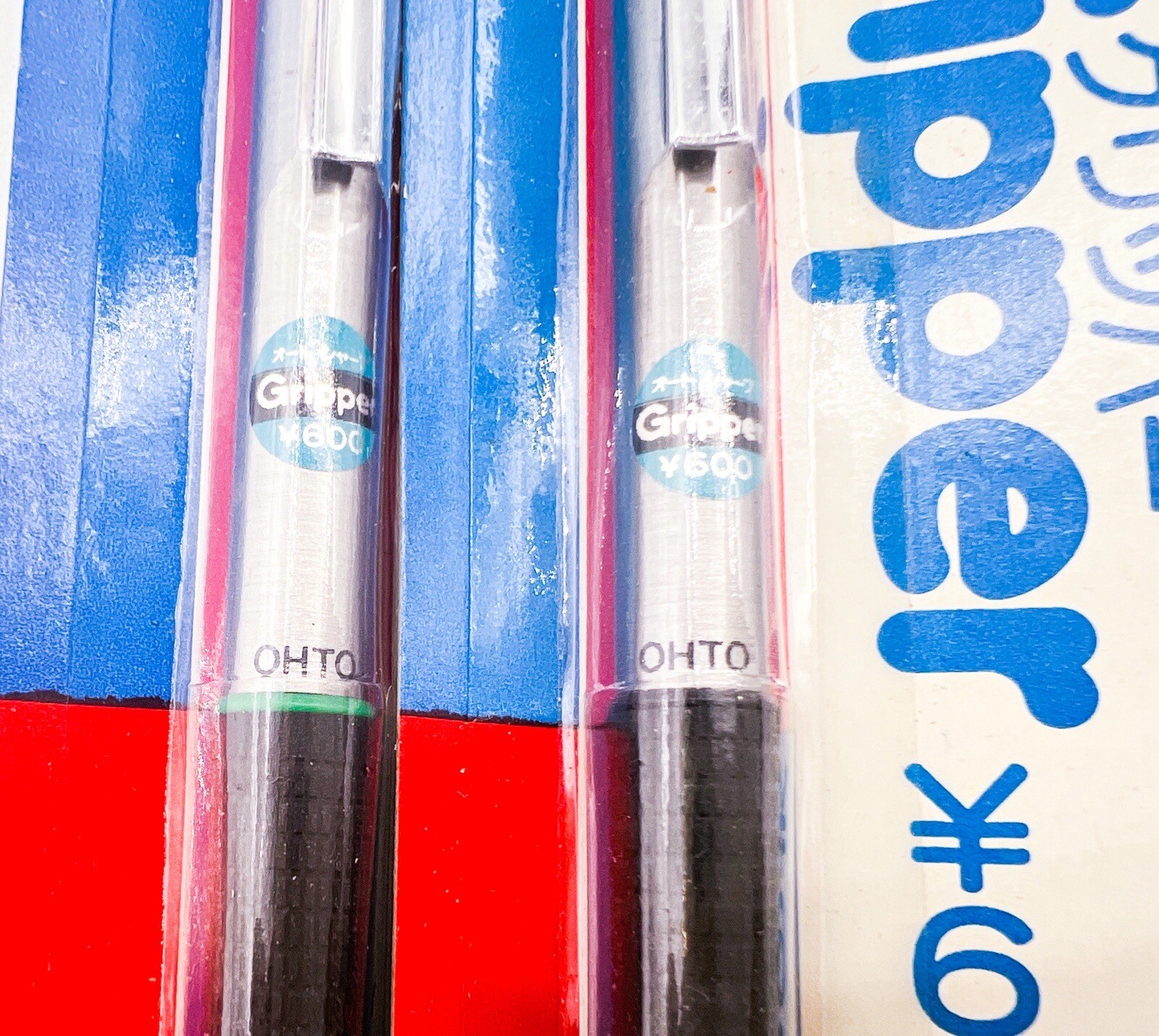 NOS Ohto gripper 2pcs Mechanical Pencil 0.5mm Black Green Cap Full Functional