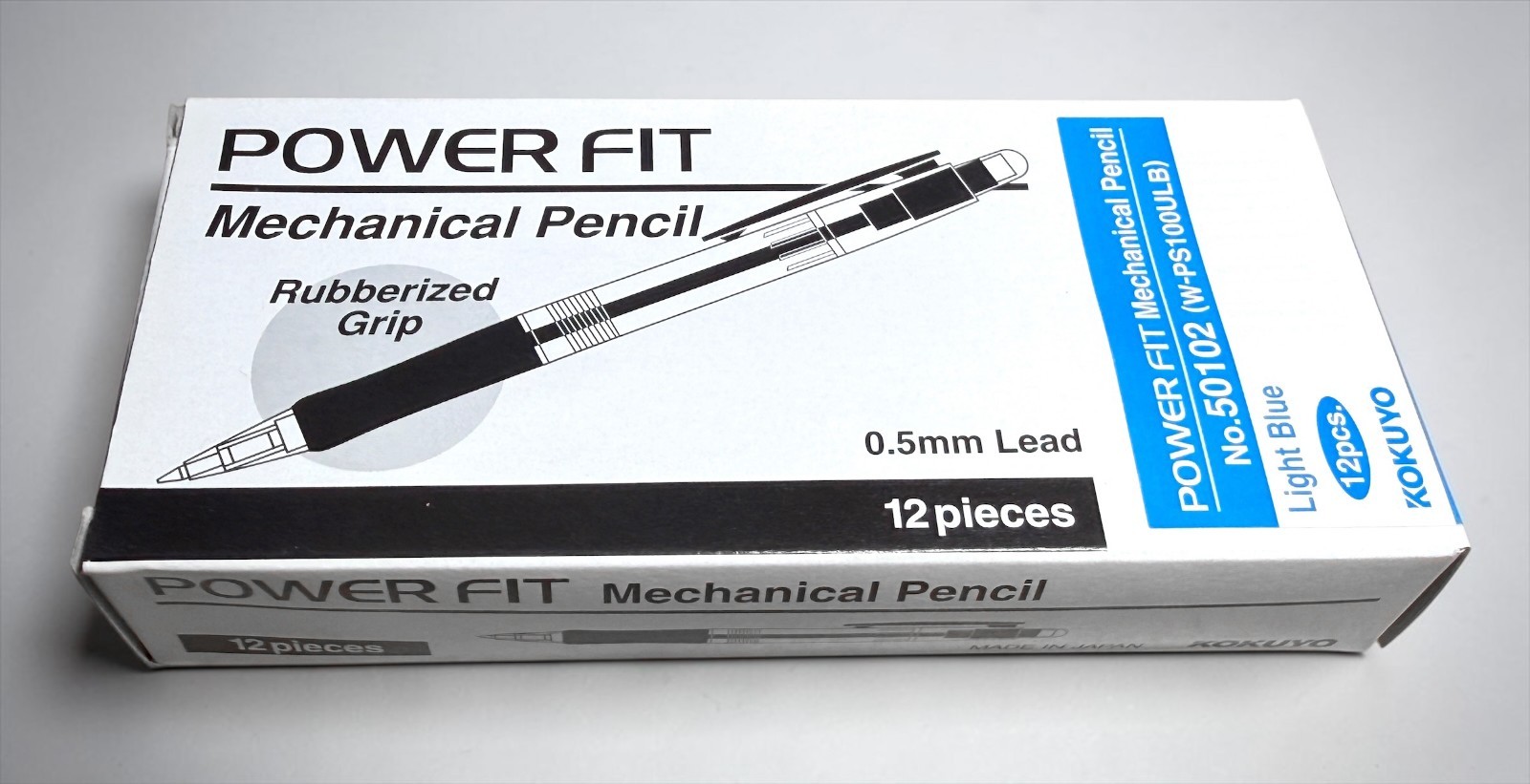 Box Of 12 KOKUYO 0.5mm Lead POWER FIT 50102 Mechanical Pencils -Light Blue – NEW