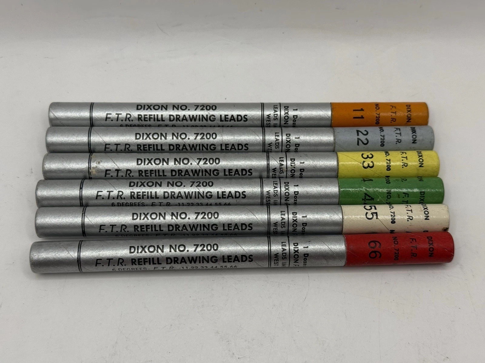 Dixon No. 7200 FTR Refill Drawing Leads 11 22 33 44 55 66 COMPLETE SET For Film