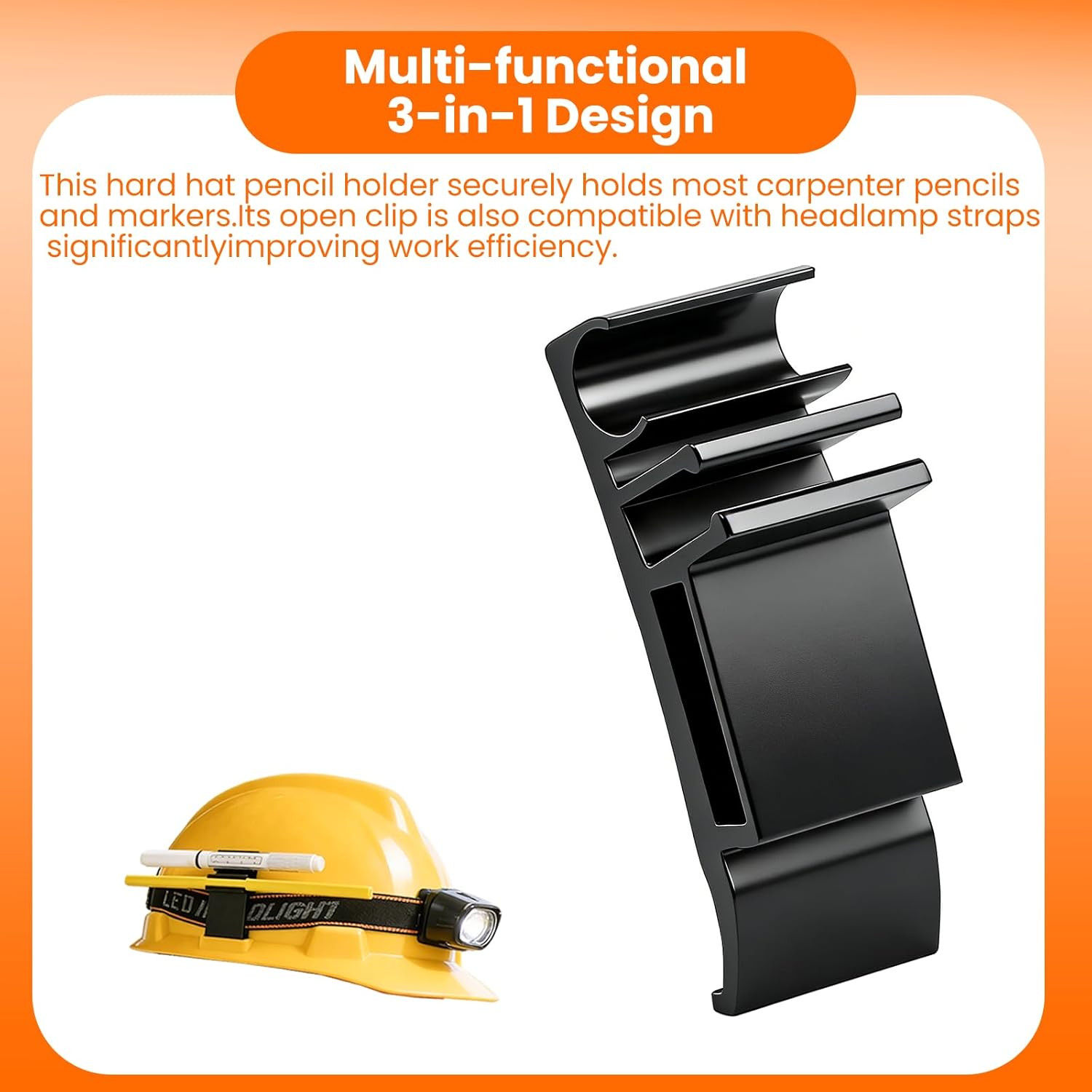 4 Pack Hard Hat Pencil Holder, Durable Nylon Material, for Carpenter Pencils, Ma