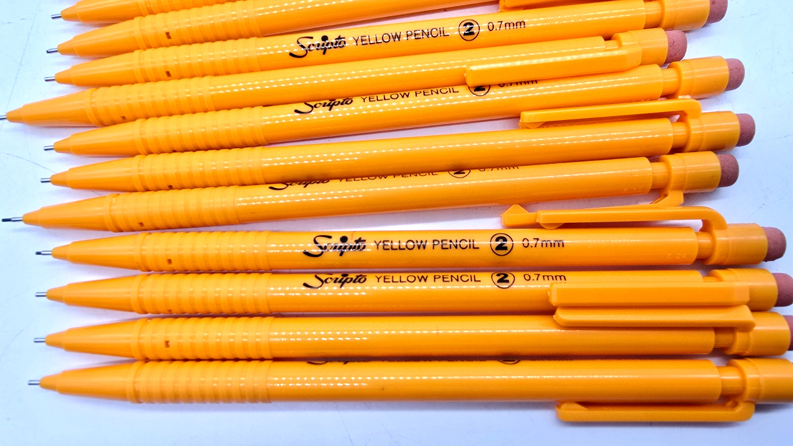Lot of 12 Scripto Mechanical Yellow Pencils P170 New in box .7mm NOS