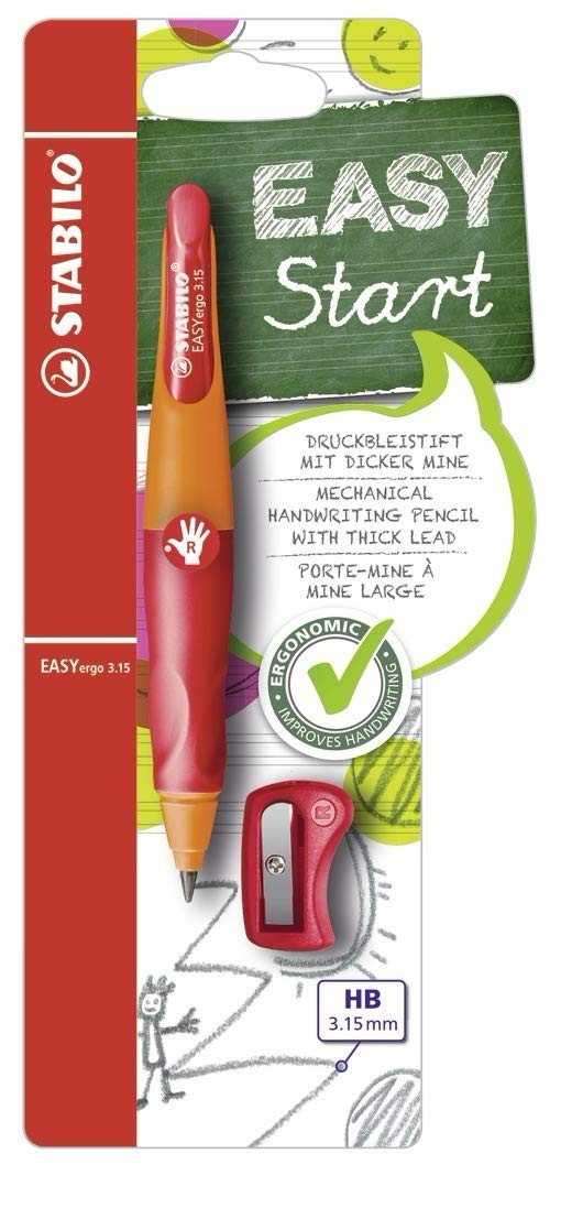 EASYergo 3.15 Ergonomic Mechanical Pencil RightHanded Orange/Red 1 Pack