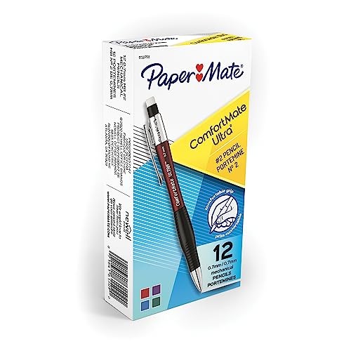 Paper Mate Comfort Mate Ultra Mechanical Pencils, 0.7mm HB #2 Lead, 12 .7MM