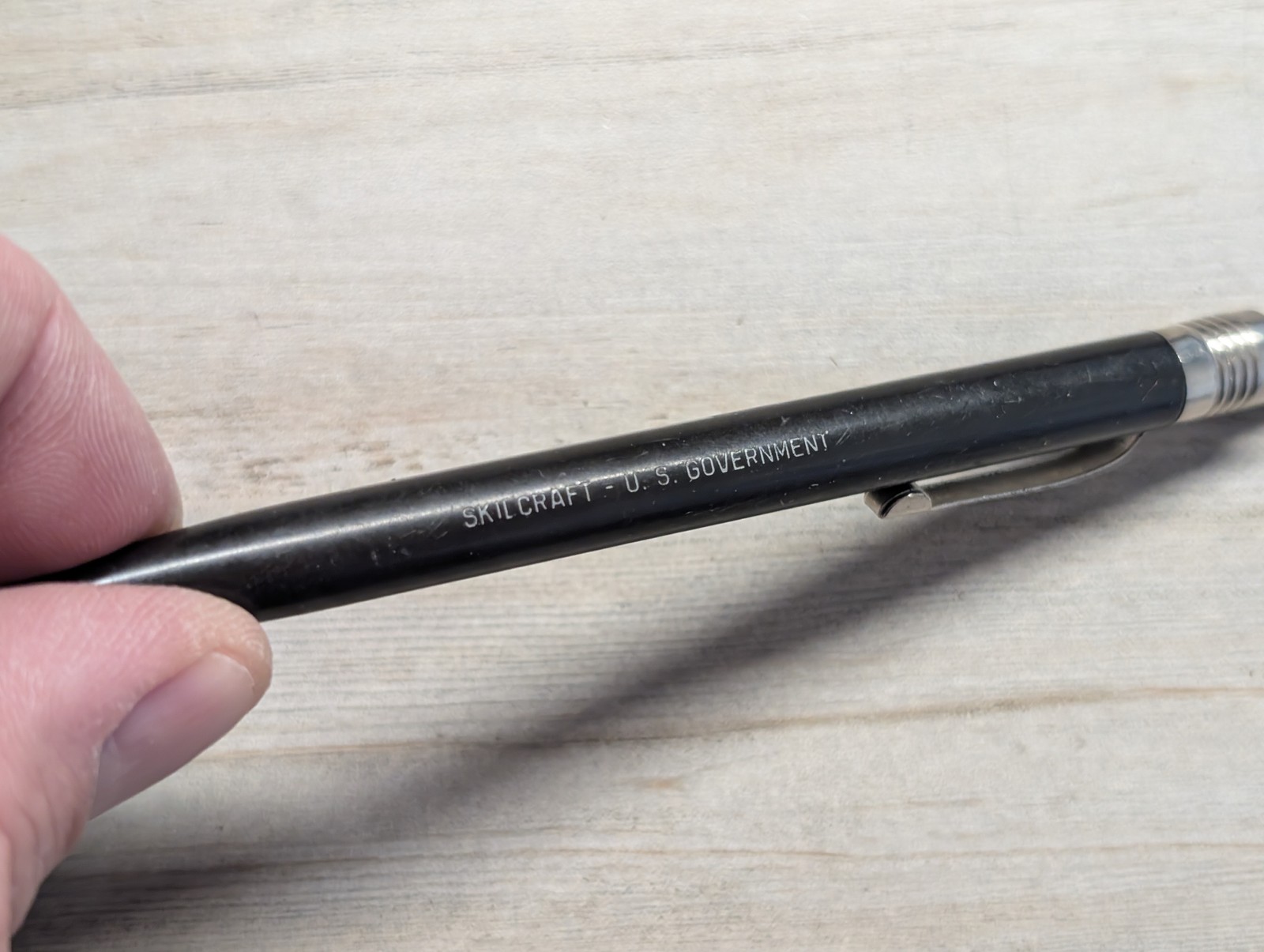 Vtg SKILCRAFT U.S. Government Black Mechanical Marker Wax Grease Pencil *READ*