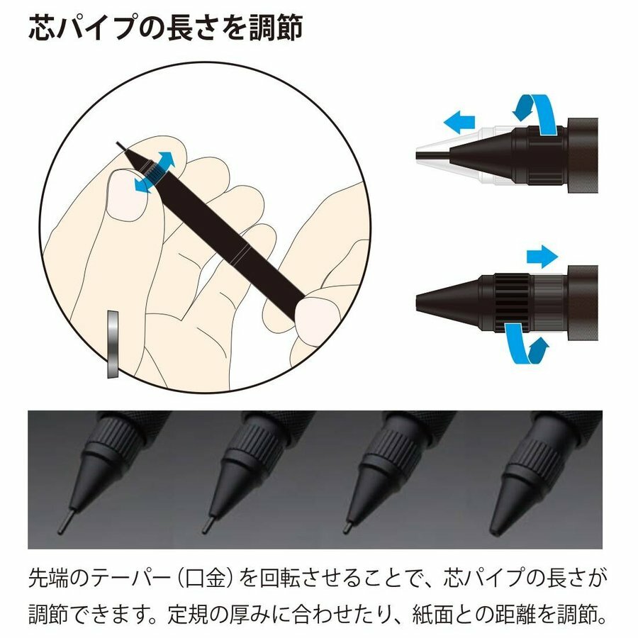 Platinum Drafting Mechanical Pencil Pro Use 171 0.5mm Matte Black MSDA-2500B