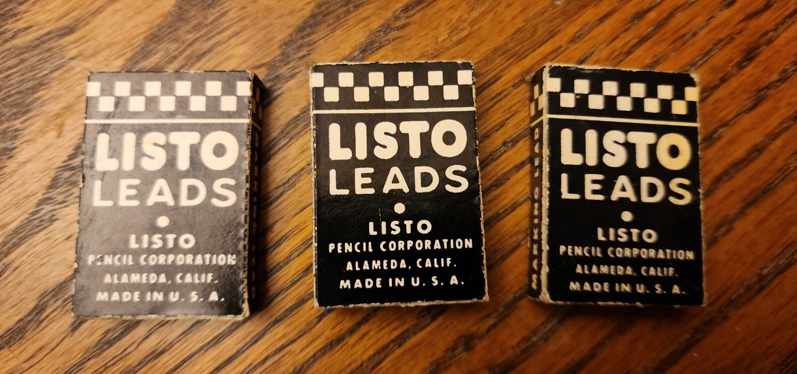 Vintage LISTO Pencil Corporation 4mm Black No. 162 Marking Lead 3 Packages NOS