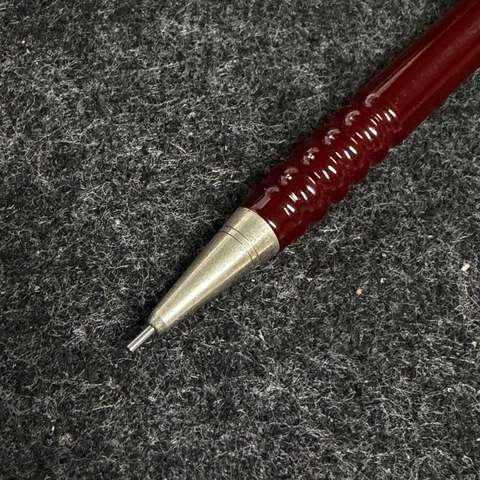 Rare 1980s rOtring T 0.7mm Burgundy Gen 1 Half-Sliding Sleeve Pencil Used