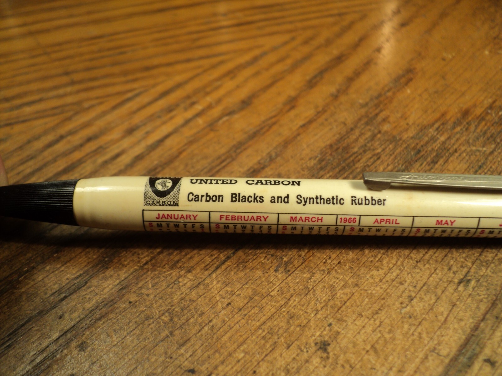 Vintage Autopoint Mechanical Pencil United Carbon 5-9/16″ Long 1966 Calendar