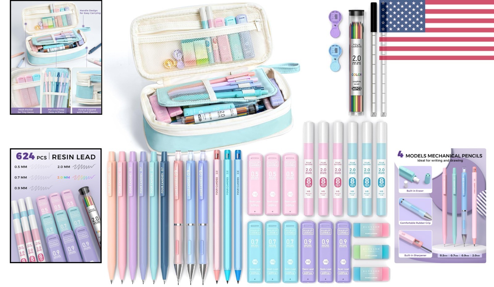 36PC Mechanical Pencil Collection: Multiple Sizes & Creative Essentials