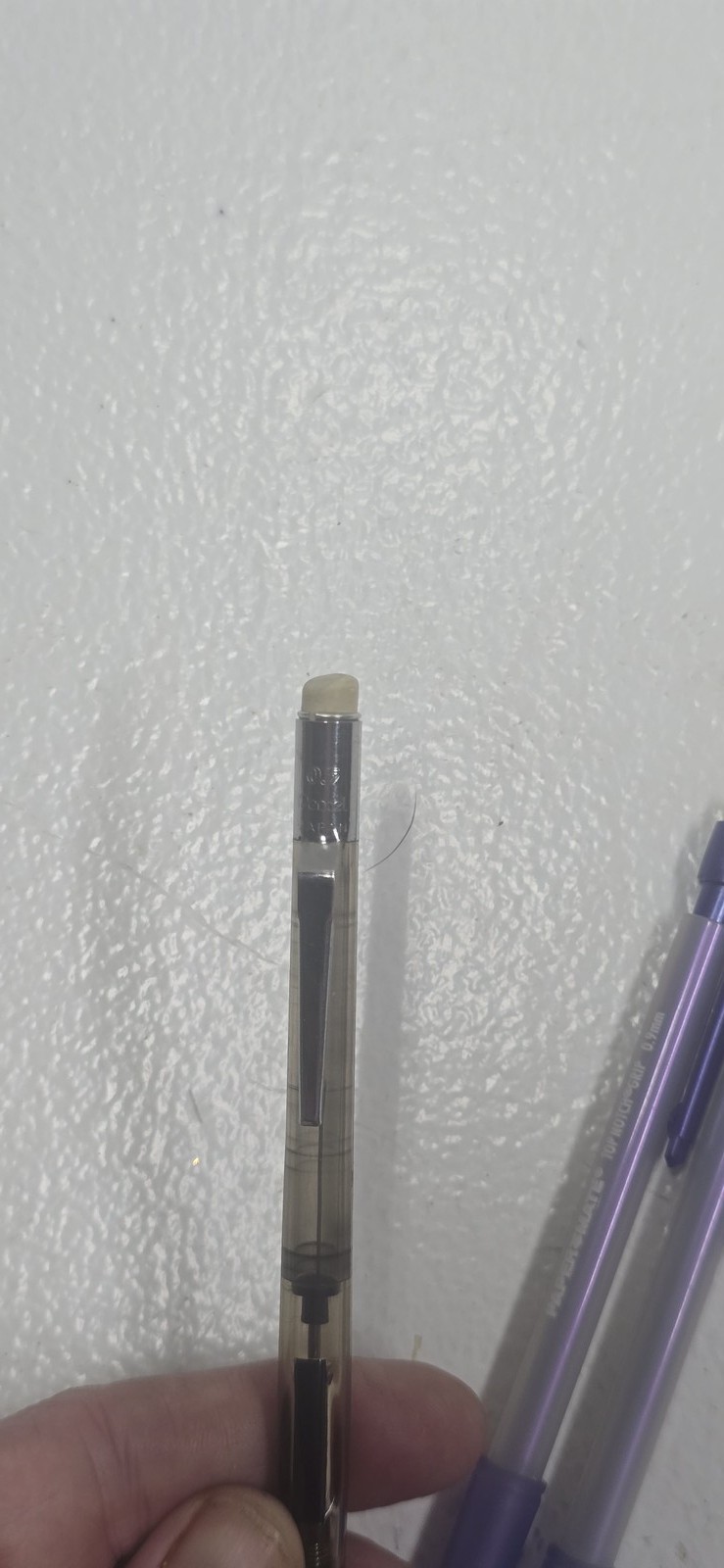 Lot of 3 Paper Mate Z-Grip Mechanical Pencils 0.9mm Purple & Pentel Clear Gray