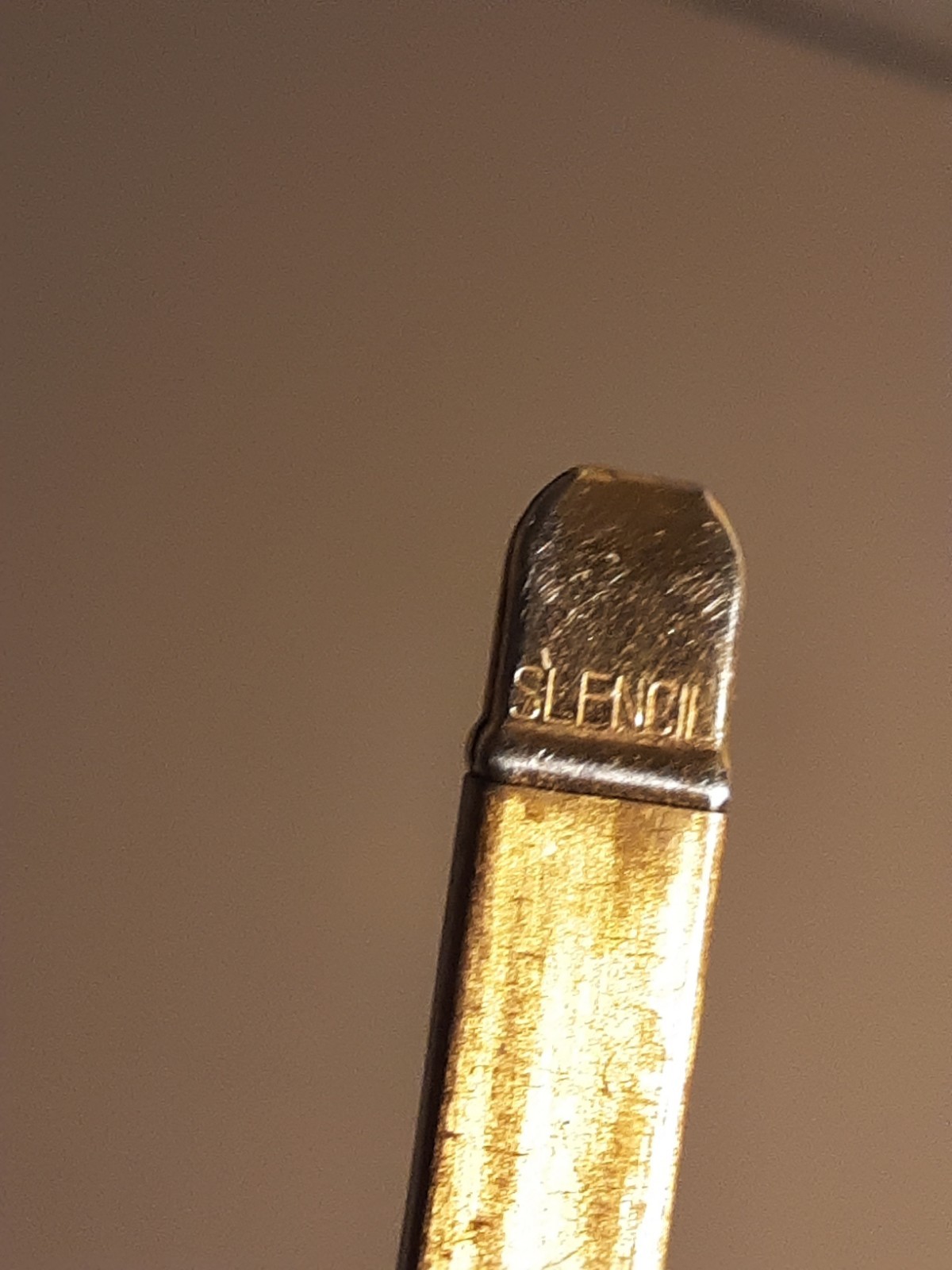 Vintage mechanical Slencil pencil / Gold color metal