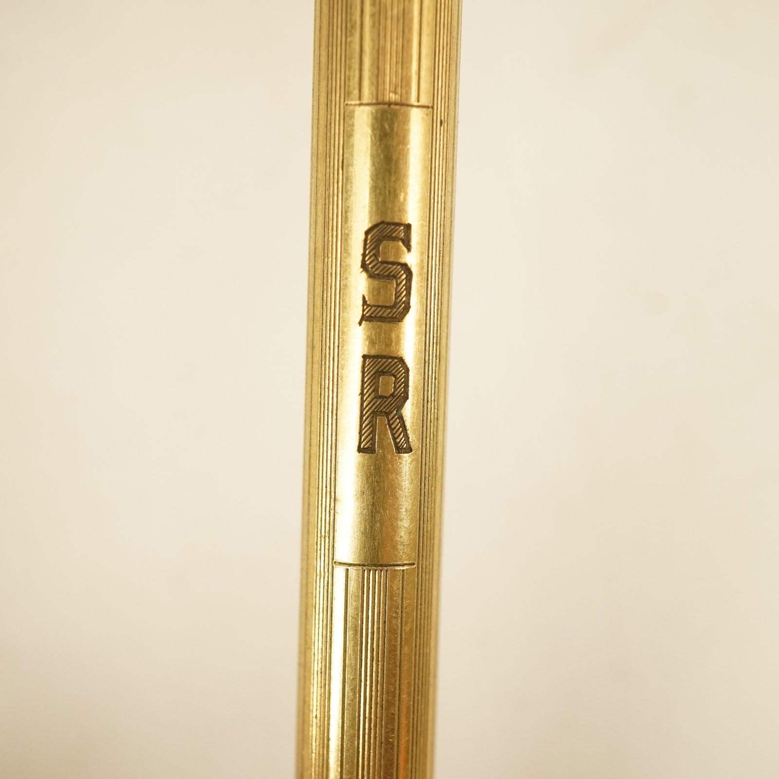 Vintage Wahl 14k Gold Filled Mechanical Pencil Engine Turned WS Monogrammed SR