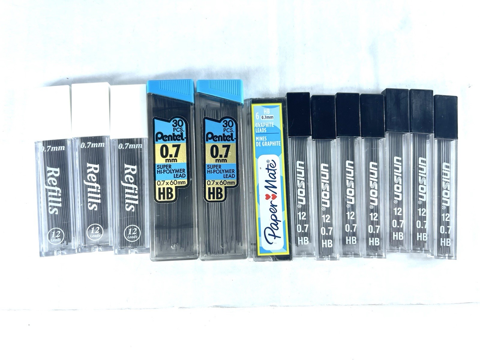 Vintage Lot of HB Hi-Polymer .7mm Mechanical Pencil Lead Pentel Papermate Unison