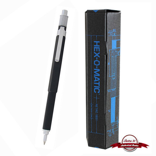Retro 51 Black Hex-O-Matic Mechanical Pencil .7mm with FREE $25 Engraving!
