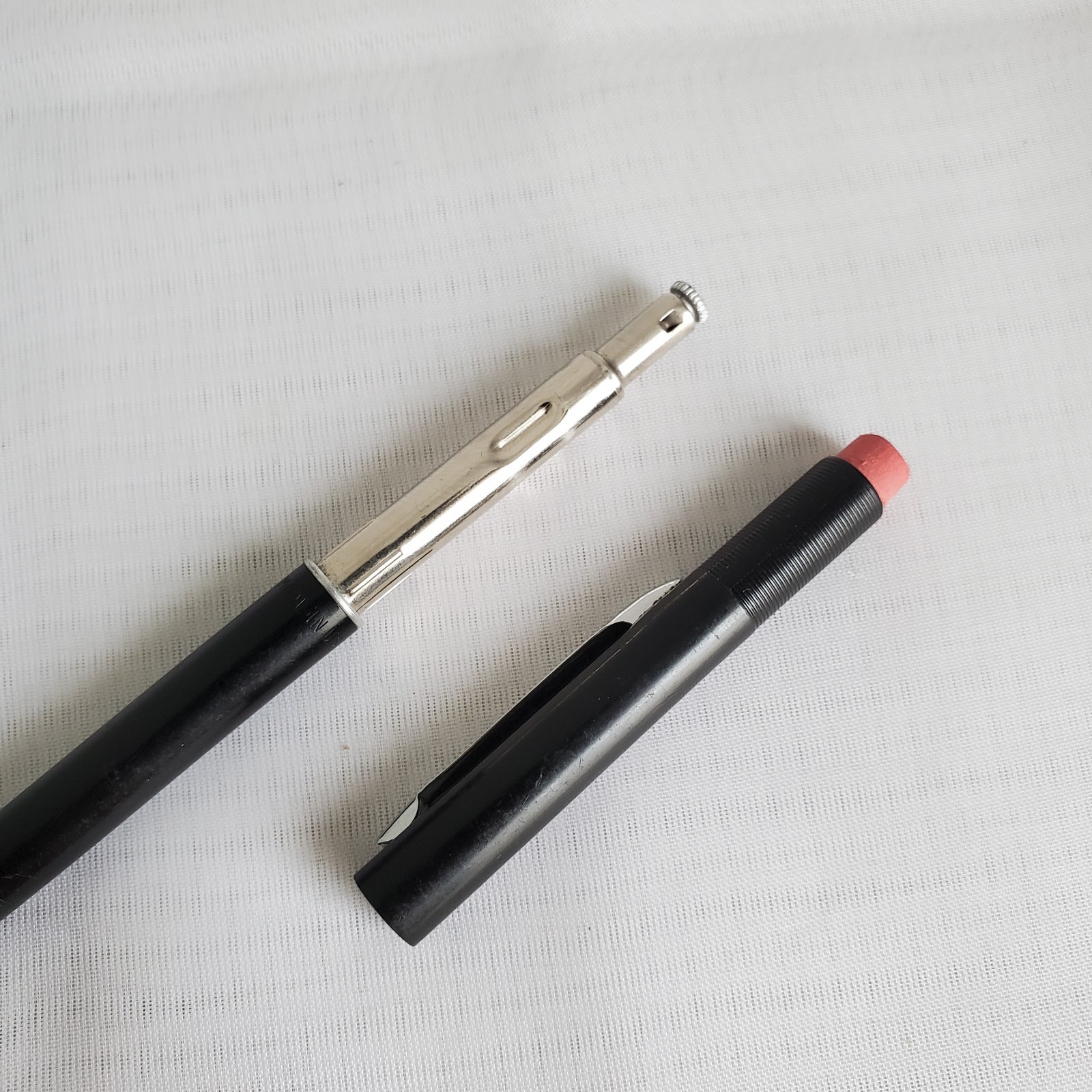 Vintage Scheaffer Mechanical Twist Pencil Black .9mm Ribbed Cap USA