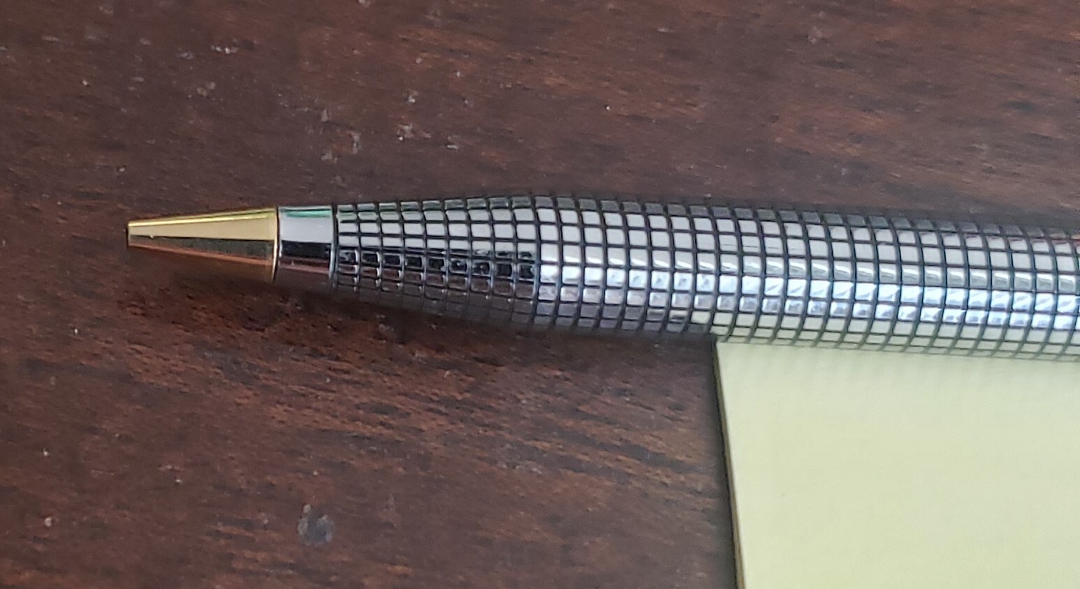 Vtg Centennial USA Mechanical Pencil Silver Tone Black Lined Body Gold End P99