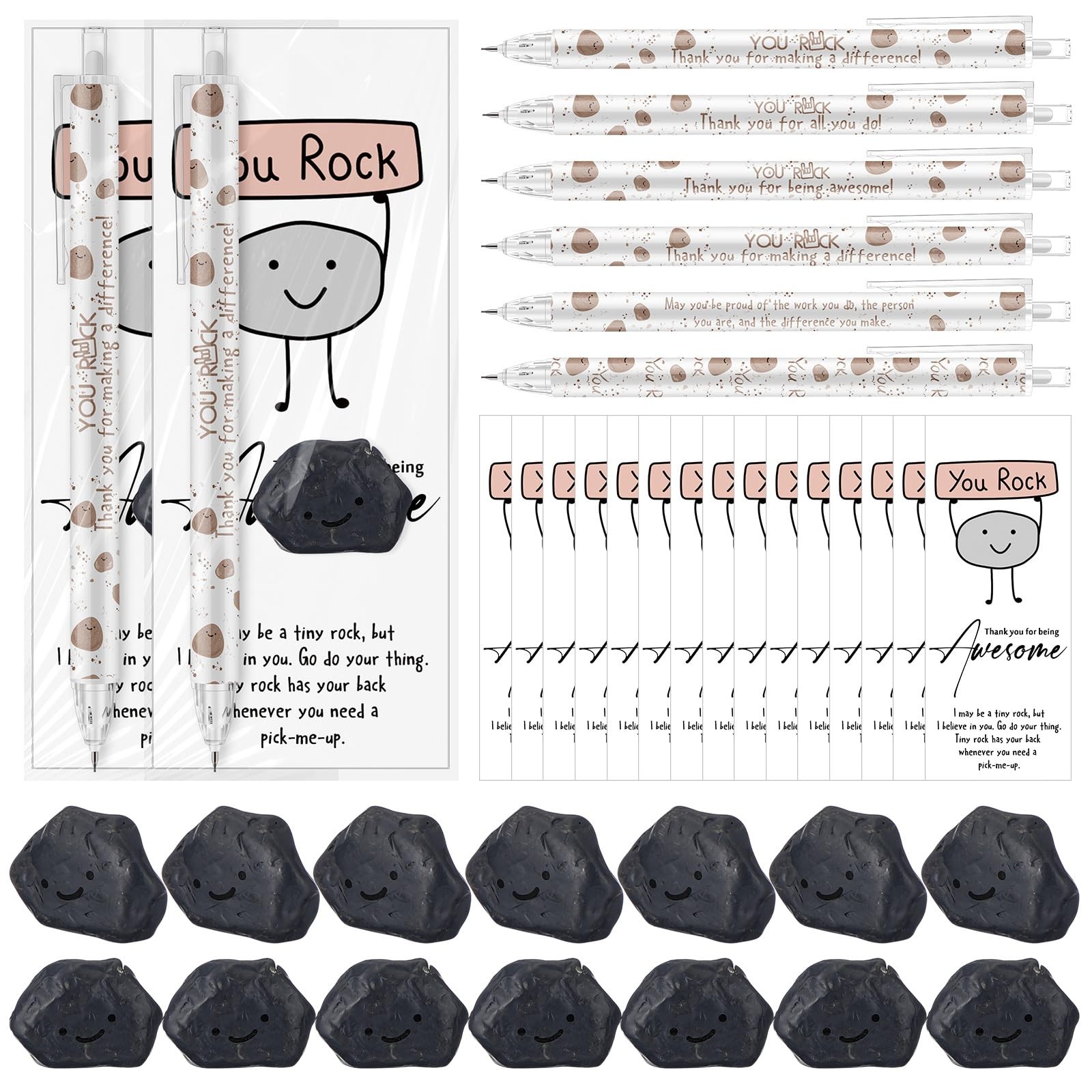 36 Sets You Rock Resin Smile Stone Pencil Card Teacher Coworker Gift 0.7mm
