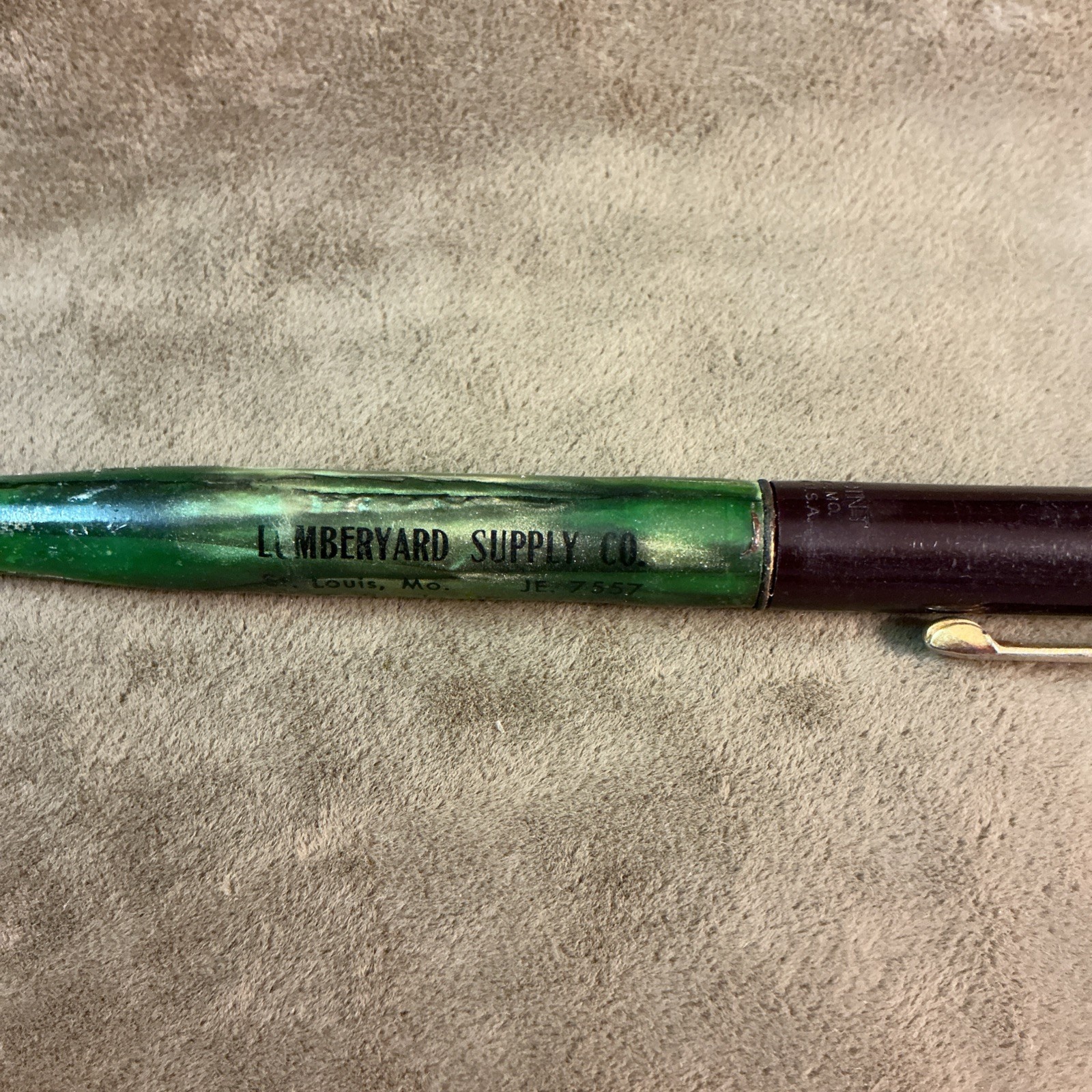 Antique Celluloid Writing Pencil Ritepoint St. Louis Lumberyard Supply Co As Is