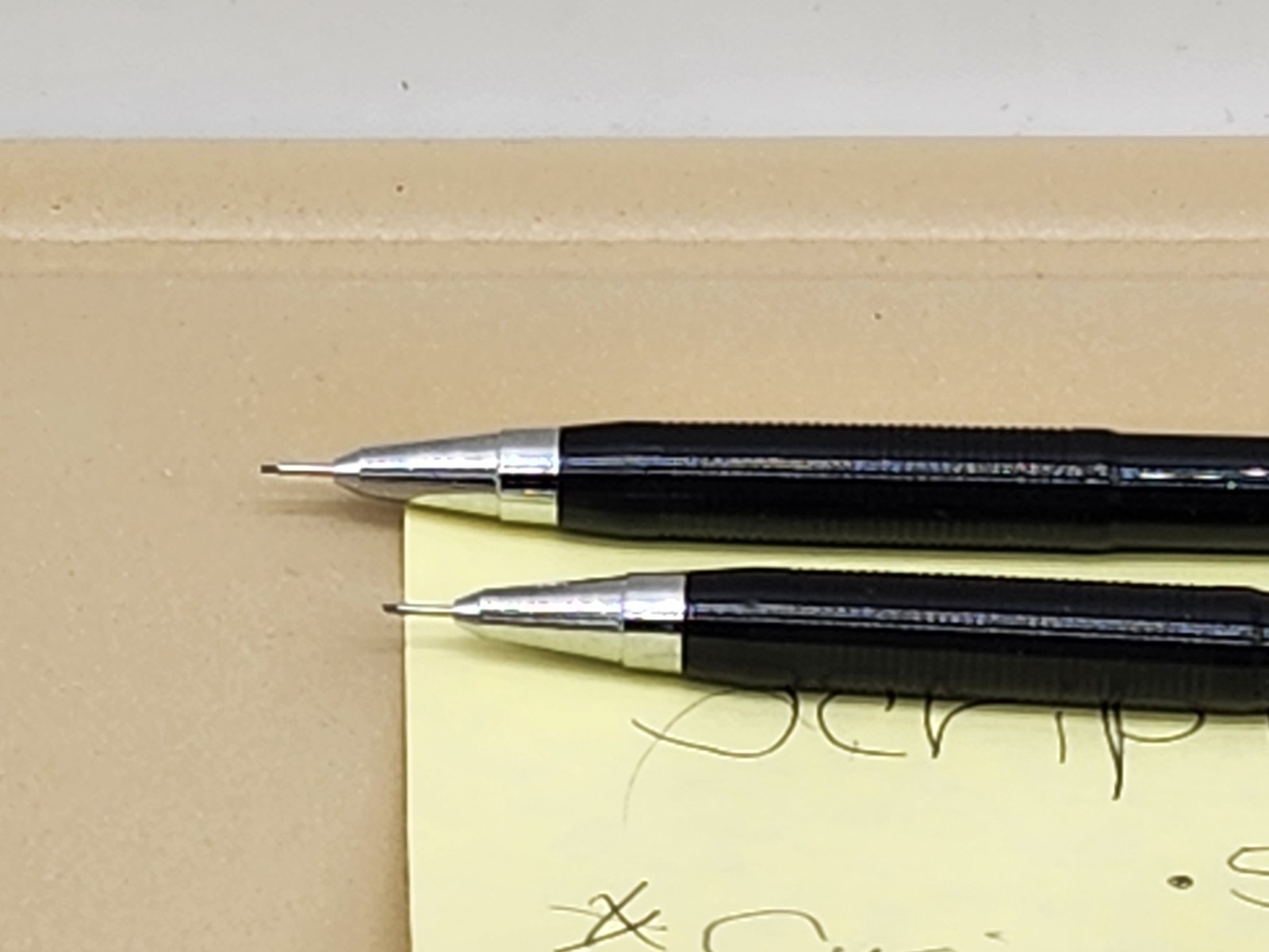 Lot of 2 Scripto Mechanical Pencils Black P950 Ultra Thin Lead No Slip NEW NOS