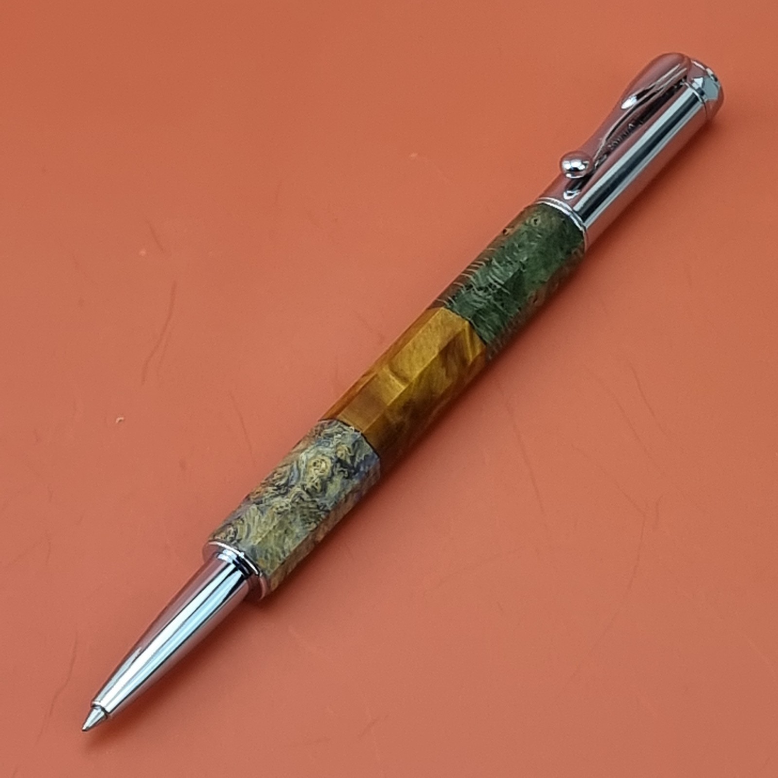 Hand Crafted Water based Ballpointpen with Octagonal Wood Barrel