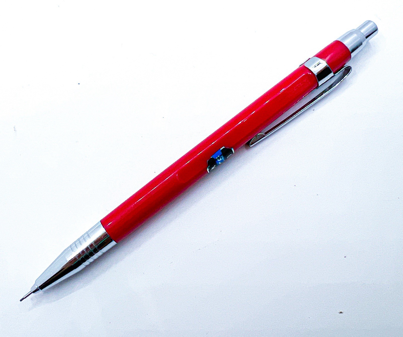 NOS Platinum Double Push Knock Mechanical Pencil Retractable Side Click Red